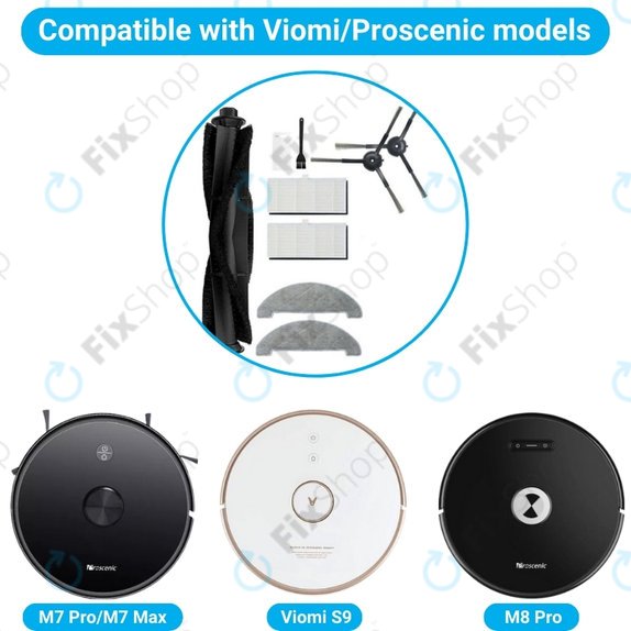 Xiaomi Viomi S9, Proscenic M7 Pro, M7 Max, M8 Pro - Standardni komplet (Črna)