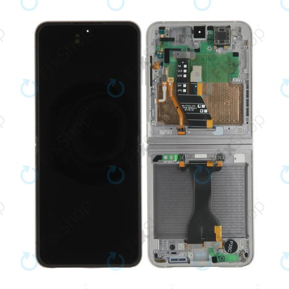Zaslon OLED za Samsung Z Flip 6 F741B, Steklo na dotik z okvirjem, GH82-35014A, Genuine Service Pack