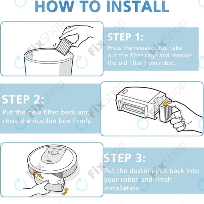 iRobot Roomba e-series, i-series, j-series - HEPA filter (3 kosi)