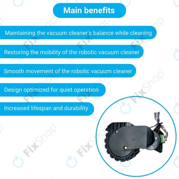 Xiaomi Robot Vacuum X20, S10, Dreame X30, X20, X10 Pro - Kolo z Motorjem (Desno) (Črna)