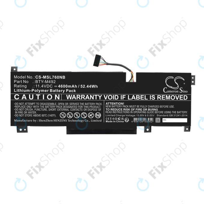 Baterija za MSI Pulse GL76, Katana GF66, Bravo 15, Crosshair 17, 4600mAh, Li-Pol, 11.4V, BTY-M492, HQ