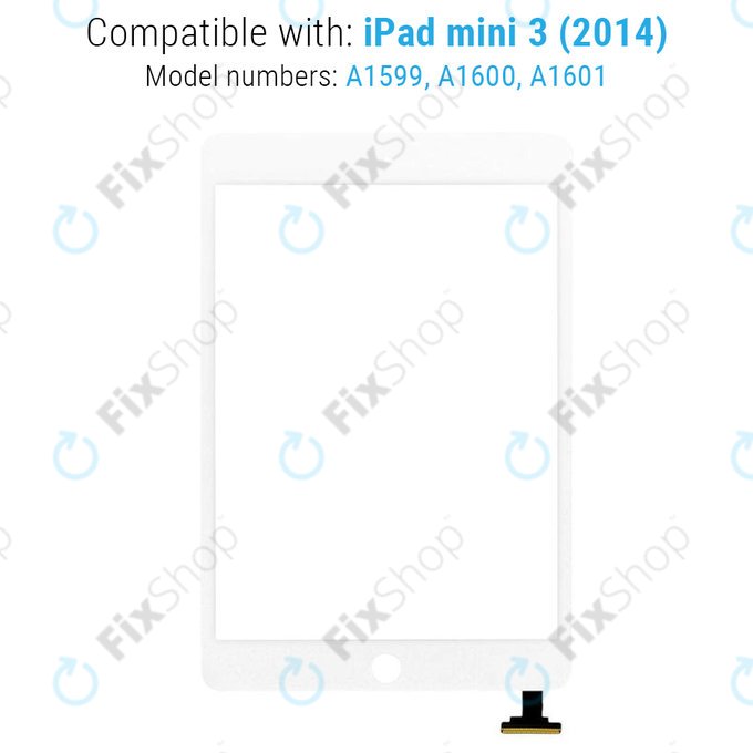 Apple iPad Mini 3 - Steklo na dotik + IC priključek (White)