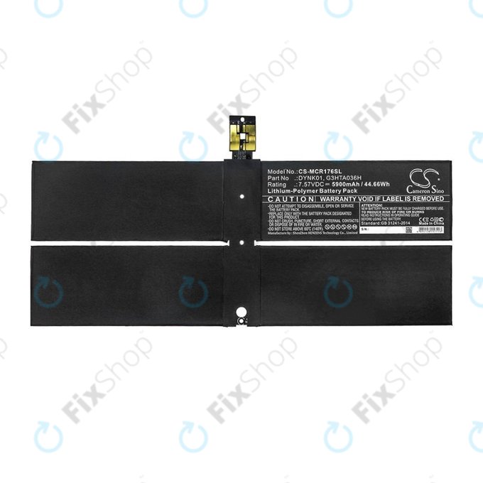 Baterija za Microsoft Surface 1769, Microsoft Surface 1782, 5900mAh, Li-Pol, 7.57V, DYNK01, HQ
