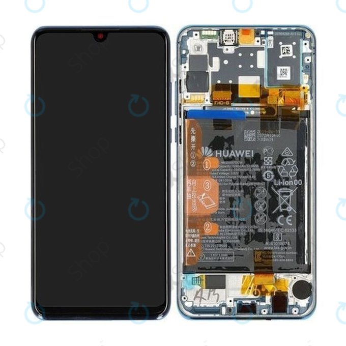 Huawei P30 Lite 2020 - LCD zaslon + steklo na dotik + okvir + baterija (Peacock Blue) - 02353FQE, 02353DQS Genuine Service Pack