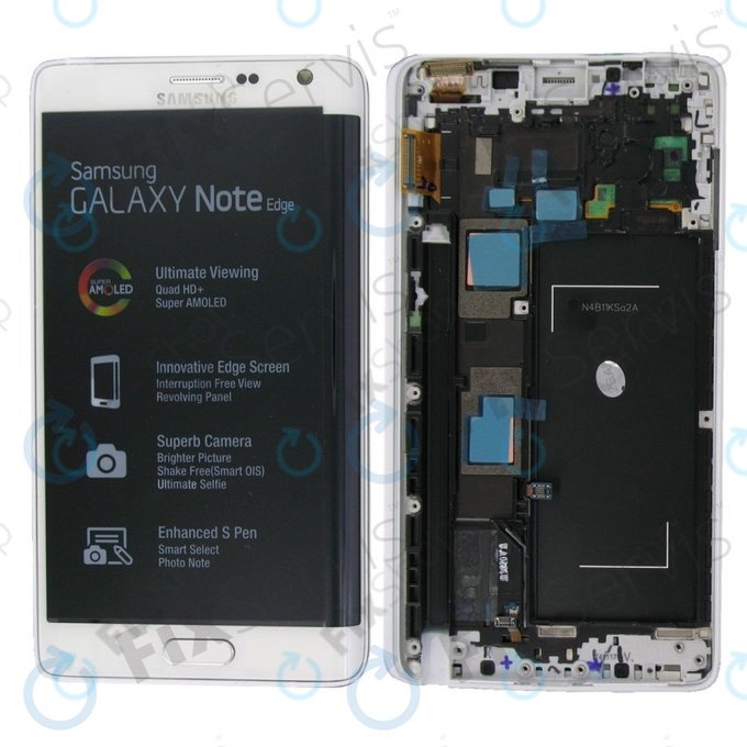 Samsung Galaxy Note Edge N915FY - LCD zaslon + steklo na dotik + okvir (White) - GH97-16636B Genuine Service Pack