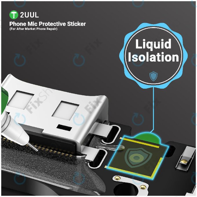 Zaščitne nalepke za mikrofon telefona, 2UUL DA32, 500 kos/pakiranje