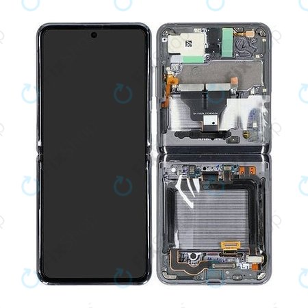 Samsung Galaxy Z Flip 5G F707B - LCD zaslon + steklo na dotik + okvir (Mystic Grey) - GH82-23351A Genuine Service Pack