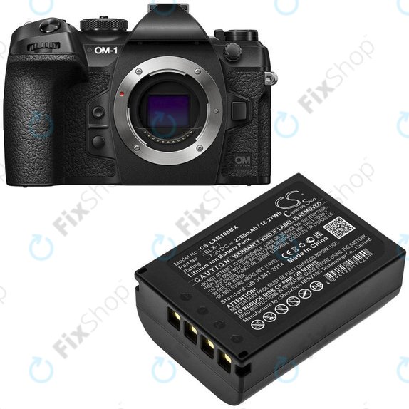 Baterija za Olympus OM SYSTEM OM-1, OM-1 Mirrorless, 2260mAh, Li-Ion, 7.2V, BLX-1, HQ