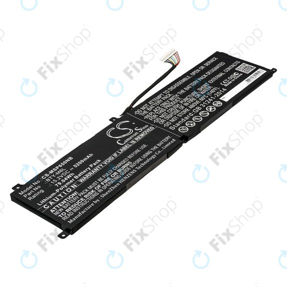 Baterija za MSI GS65 Stealth Thin, PS63, P65 Creator 8RF, 5200mAh, Li-Pol, 15.2V, BTY-M6L, HQ