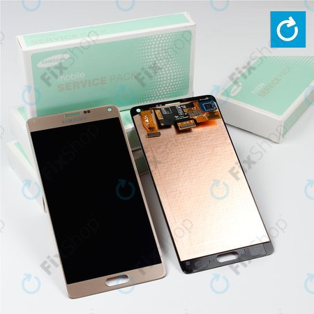 Samsung Galaxy Note 4 N910F - LCD zaslon + steklo na dotik (bronasto zlato) - GH97-16565C Genuine Service Pack
