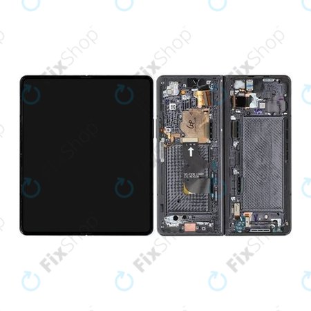 Samsung Galaxy Z Fold 4 F936B - LCD zaslon + steklo na dotik + okvir (Phantom Black) - GH82-29461A, GH82-29462A Genuine Service Pack