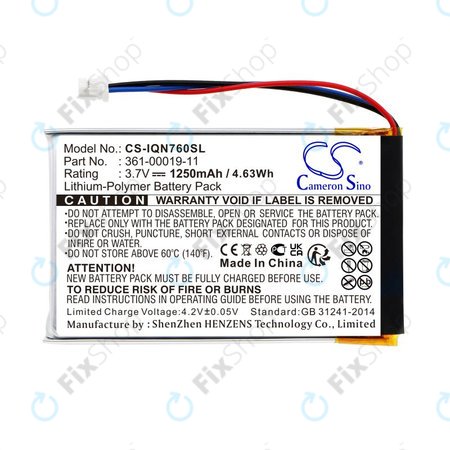 Baterija za Garmin Nüvi 700, 710, 760, 765, Nuvi 3590, 1250mAh, Li-Pol, 3.7V, 361-00019-11, HQ