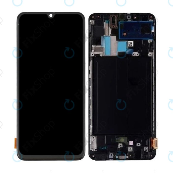 Samsung Galaxy A70 A705F - LCD zaslon + steklo na dotik + okvir (Black) OLED