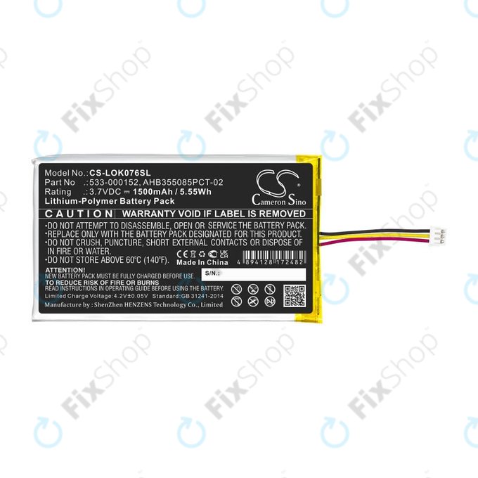 Baterija za Logitech G913, G913 TKL, G915, G915TKL, 1500mAh, Li-Pol, 3.7V, 533-000152, HQ