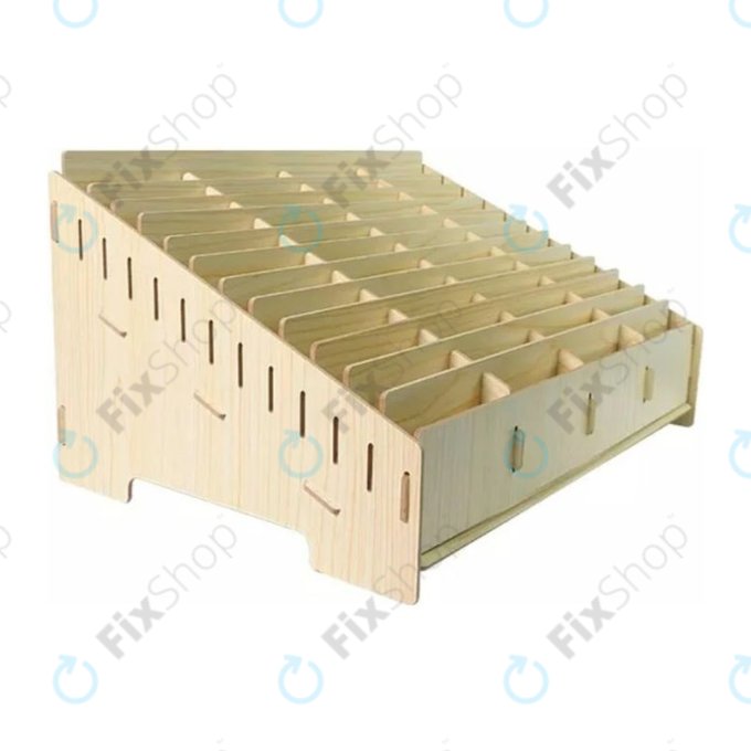 Univerzalno leseno stojalo / organizator za telefone s 48 predali