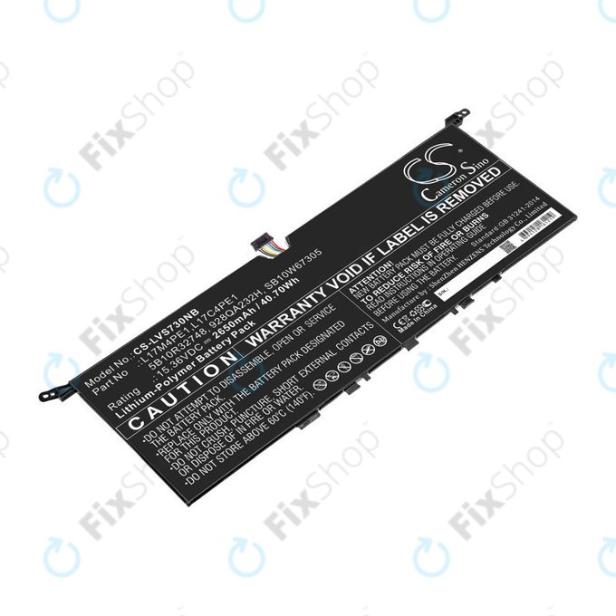 Baterija za Lenovo IdeaPad 730-13, 2650mAh, Li-Pol, 15.36V, 5B10R32748, HQ