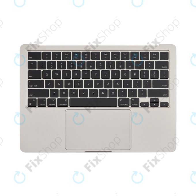 Zgornji okvir tipkovnice za MacBook Air 13", A3113 (2024), US tipkovnico in baterijo, Starlight, 661-40229, Genuine Apple