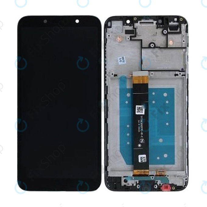 Motorola Moto E6 Play - LCD zaslon + steklo na dotik + okvir (Steel Black) - 5D68C15720 Genuine Service Pack