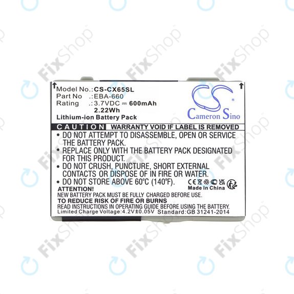 Baterija za Siemens M8, A31, CS66, SS66, 600mAh, Li-Ion, 3.7V, EBA-660, HQ