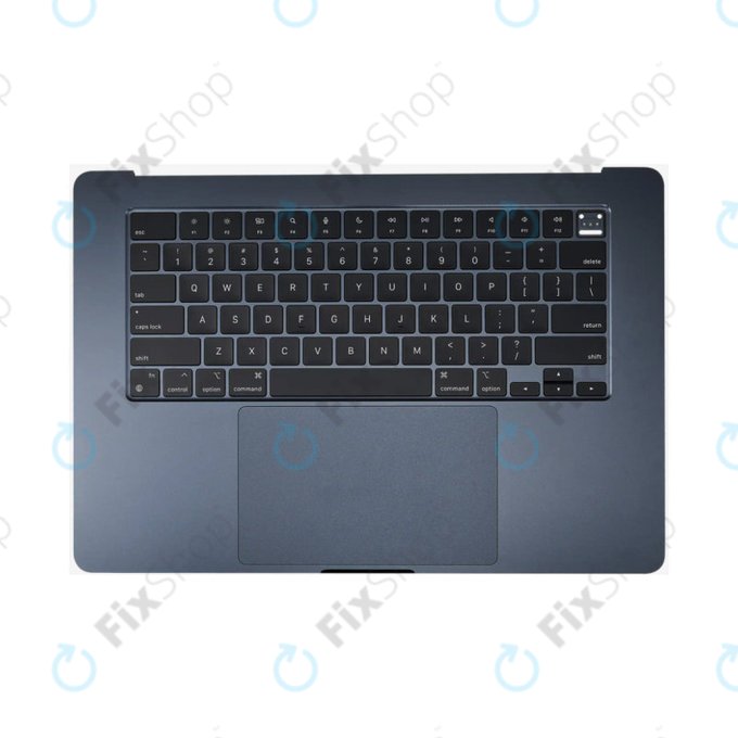 Zgornji okvir tipkovnice za MacBook Air 15", A3114 (2024), US tipkovnico in baterijo, Midnight, 661-40269, Genuine Apple