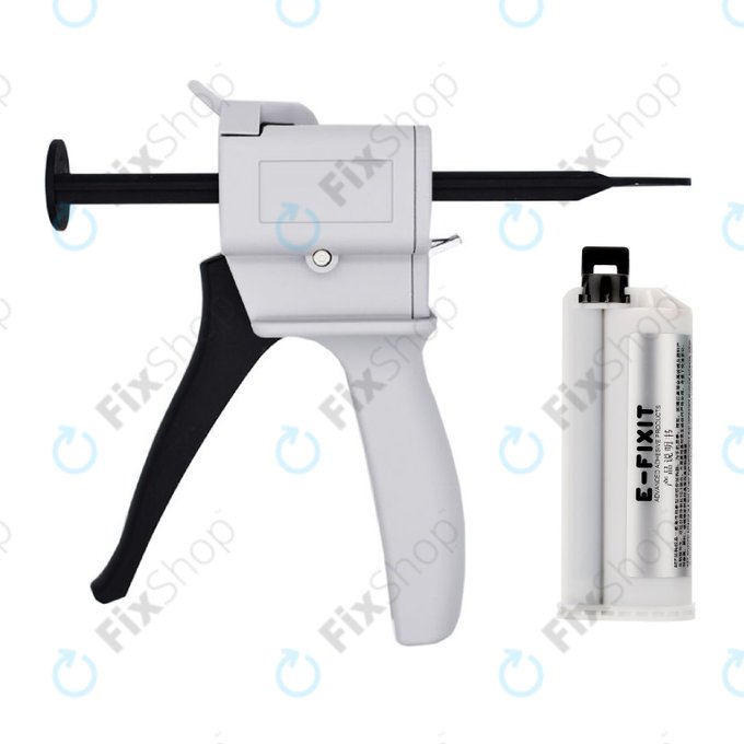 E-Fixit F14167 - AEF strukturno lepilo za zadnja stekla, leče in okvirje LCD + pištola za lepilo