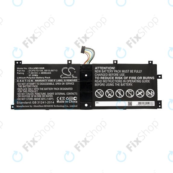 Baterija za Lenovo IdeaPad Miix 510, Miix520, Miix 5 Pro, 4850mAh, Li-Pol, 7.68V, 2ICP5/70/106, HQ