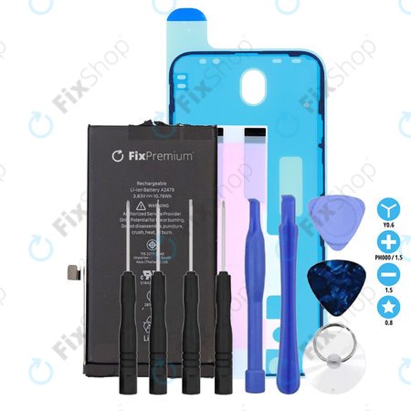 Apple iPhone 12, 12 Pro - Baterija  2815mAh FixPremium + Lepilo pod baterijo + Lepilo za LCD + Set orodij - Multipack