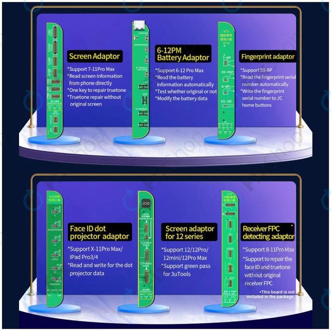 JC V1SE Programmer + LCD, baterija, prstni odtis, Face ID in plošče serije 12 (iPhone 7 - 12 Pro Max)