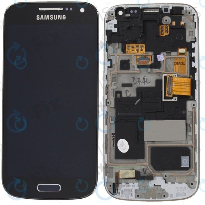 Samsung Galaxy S4 Mini Value I915i - LCD zaslon + steklo na dotik + okvir (Black Mist) - GH97-16992C Genuine Service Pack