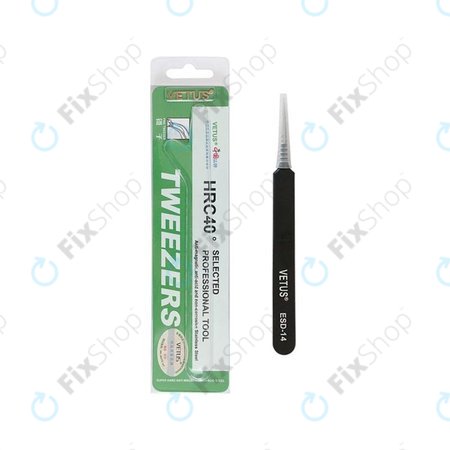 Vetus ESD-14 - Antistatična kovinska pinceta z ostro konico (110mm)