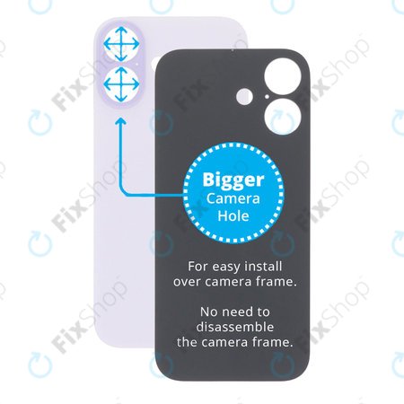 Apple iPhone 17 - Steklo zadnjega ohišja s povečano luknjo za kamero (Lavender)