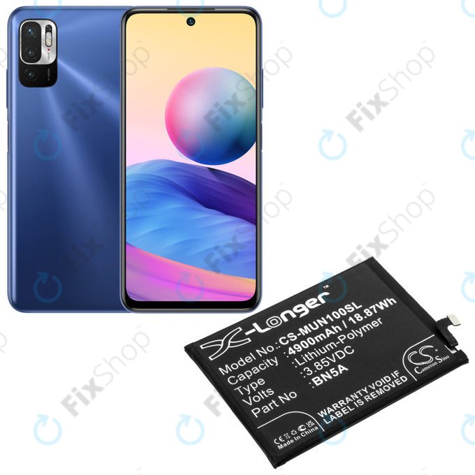 Baterija za Xiaomi Poco M3 Pro, Redmi Note 10, Note 11, 4900mAh, Li-Pol, 3.85 V, BN5A, HQ