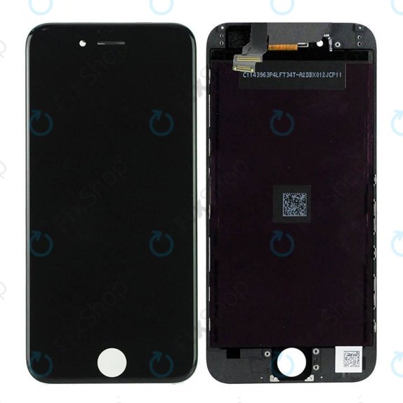 Zaslon za iPhone 6, Black, Steklo na dotik z okvirjem, Refurbished