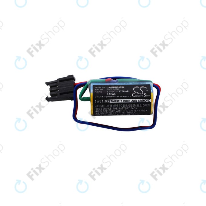 Baterija za Mitsubishi Robot Control PLC, A RH, MR, 1700mAh, Li-MnO2, 3.6V, B9670-MC, HQ