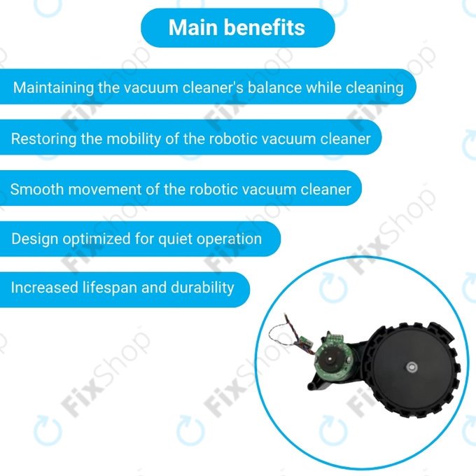 Xiaomi Robot Vacuum X10, Dreame Z10 Pro, L10 Plus, D10 Plus - Kolo z Motorjem (Levo) (Črna)