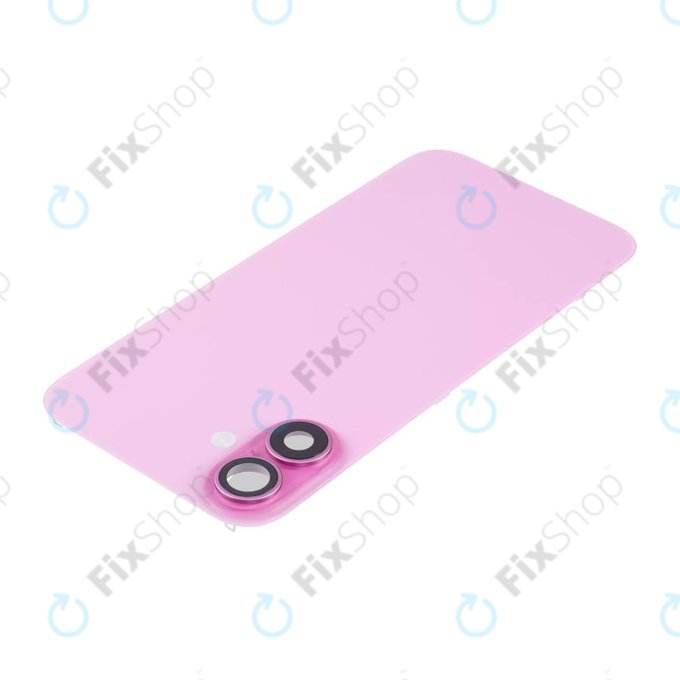 Apple iPhone 16 - Steklo zadnjega ohišja + Leča kamere + Kovinska plošča + Magsafe magnet (Pink)