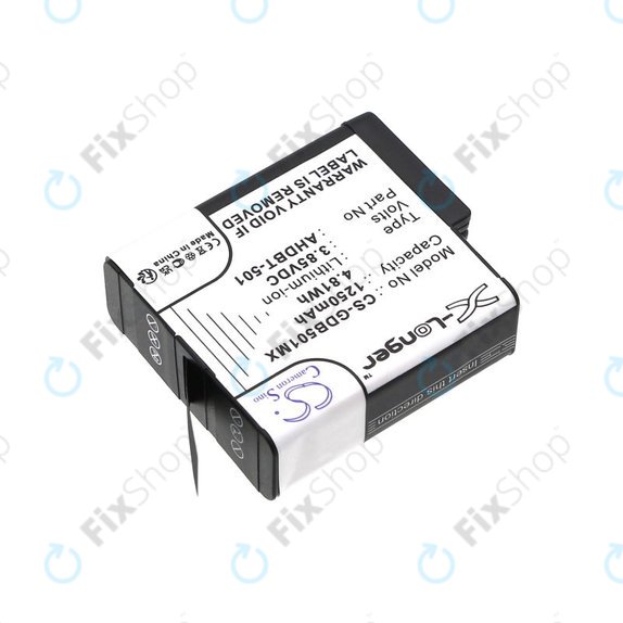 Baterija za Gopro Hero 8, Hero 6, 1250mAh, Li-Ion, 3.85V, AHDBT-501, HQ