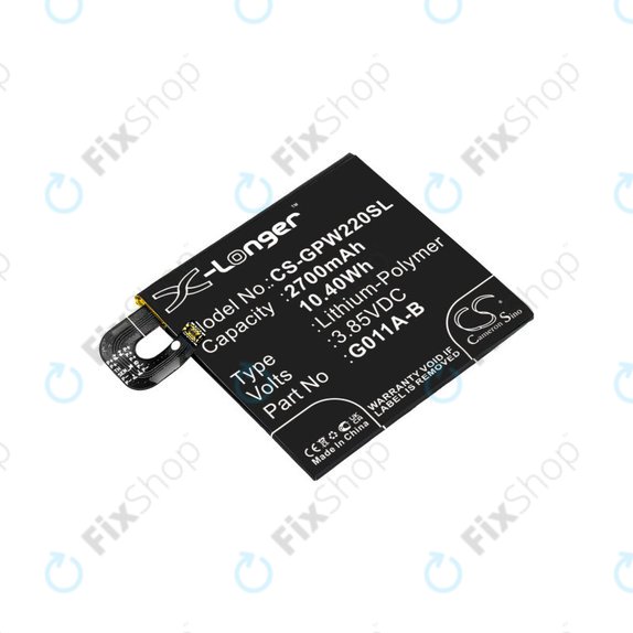 Baterija za Google Pixel 2 G011A, 2700mAh, Li-Pol, 3.85 V, G011A-B, HQ