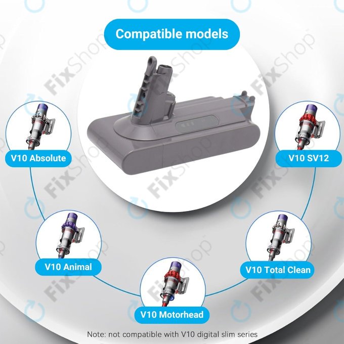 Dyson V10 - Baterija 969352-02, SV12, 206340 Li-Ion 25.2V 2500mAh