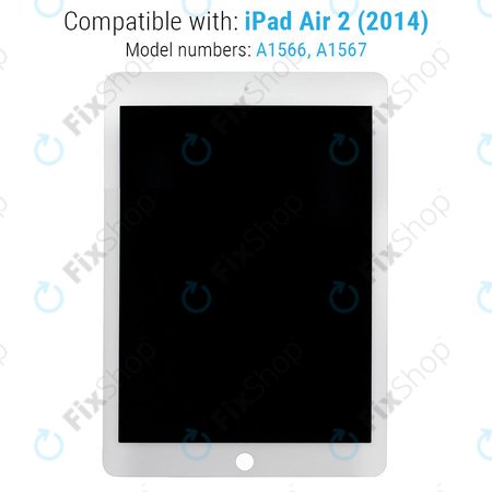 Apple iPad Air 2 - LCD zaslon + steklo na dotik (White) Refurbished