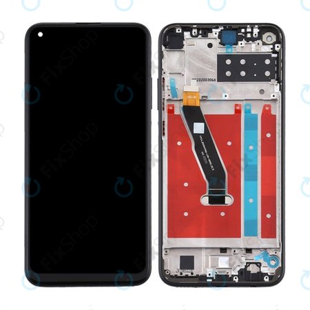 Huawei P40 Lite E - LCD zaslon + steklo na dotik + okvir (Midnight Black) TFT