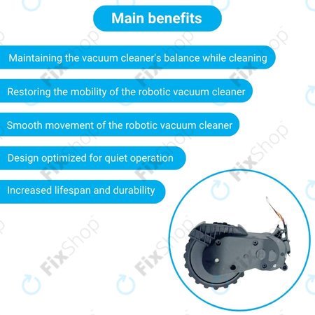 Xiaomi Mijia E10, E12, Mi Robot Vacuum Mop 2 Lite, 2 Pro - Kolo z Motorjem (Desno) (Črna)