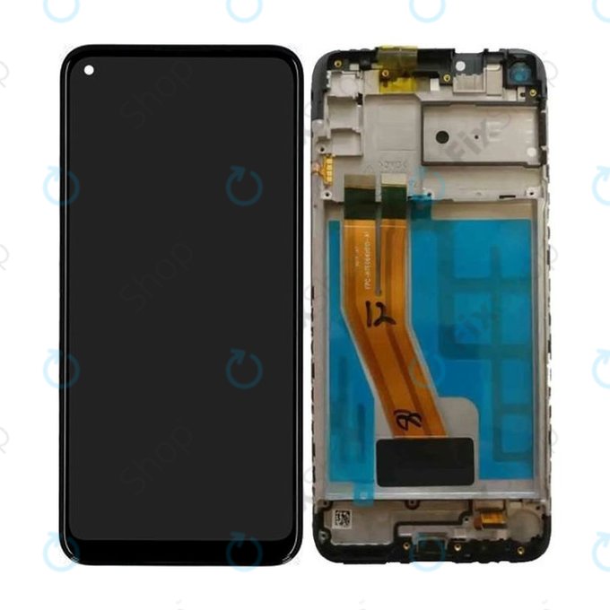 Samsung Galaxy M11 M115F - LCD zaslon + steklo na dotik + okvir (Black) - GH81-18736A Genuine Service Pack