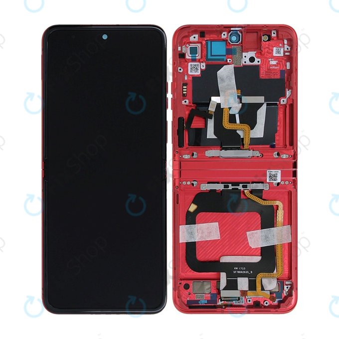 Motorola Razr 40 Ultra - LCD zaslon + steklo na dotik + okvir (Viva Magenta) - 5D68C22598 Genuine Service Pack