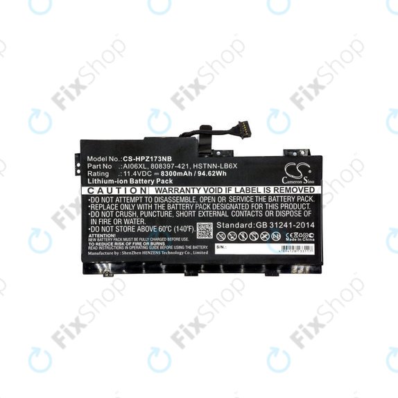 Baterija za HP Zbook 17 G3, 8300mAh, Li-Ion, 11.4V, AI06XL, HQ