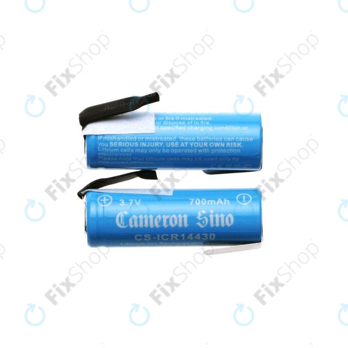 Baterija 14430 z montažnimi ploščicami, 650mAh, Li-Ion, 3.7V, HQ