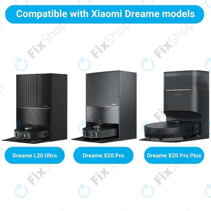 Komplet nadomestnih delov za Xiaomi Dreame L20 Ultra, X20 Pro, X20 Pro Plus (1x Glavna krtača, 2x Filter, 2x Stranska krtača – črna)