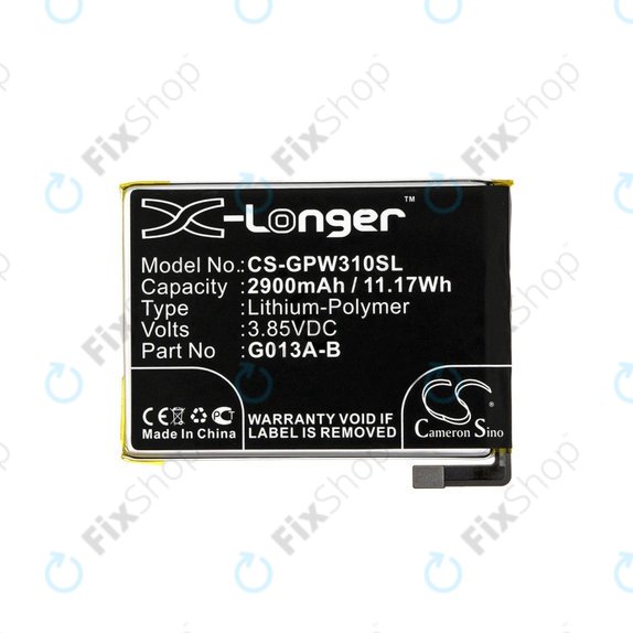 Baterija za Google Pixel 3, 2900mAh, Li-Pol, 3.85 V, G013A-B, HQ