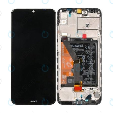 Huawei Y6 (2019) - LCD zaslon + steklo na dotik + okvir + baterija (Midnight Black) - 02352LVM, 02352LVN Genuine Service Pack