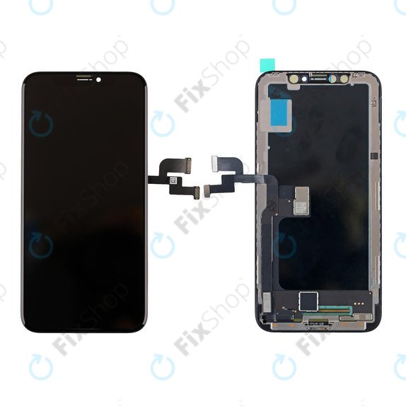 Zaslon Soft OLED za iPhone X, Steklo na dotik z okvirjem, FixPremium